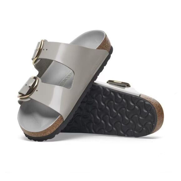 Birkenstock Shoes - Birkenstock Arizona Big Buckle in High-Shine Stone Coin Size 38 US 7 Narrow Fit